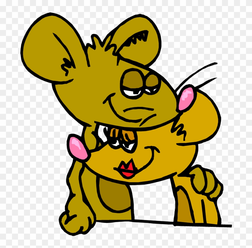 Desire It Clipart - Two Cartoon Mice In Love #153777