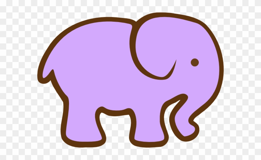 Elephant Clipart For Kids - Simple Cartoon Elephant #153836