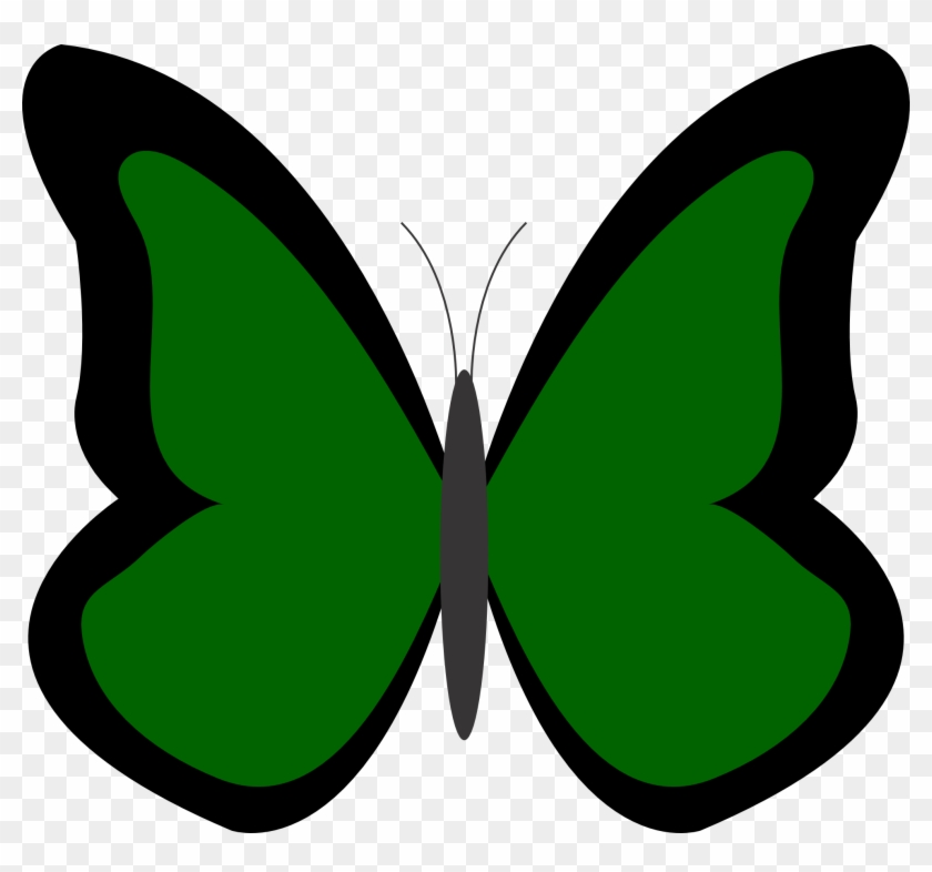 Dark Green Butterfly Clipart #154111