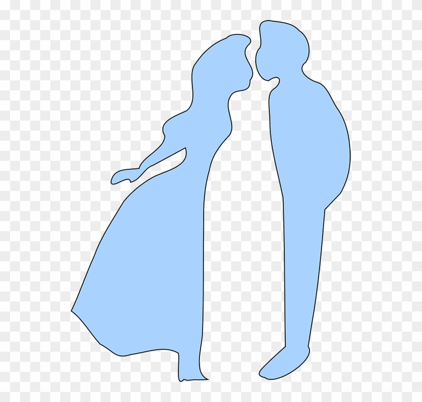 Kissing Clipart Blue - Love Png Blue #154190