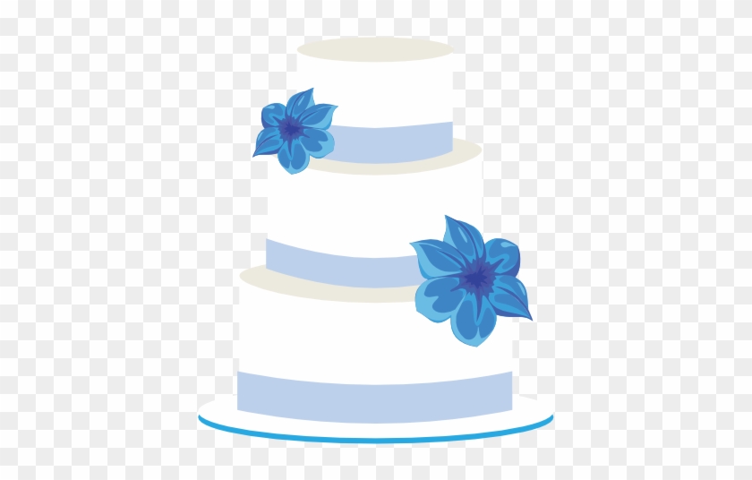 Wedding - Blue Wedding Cake Clip Art #154302