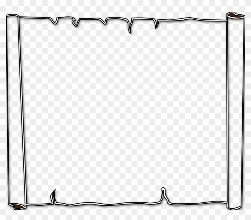 Books Border Clipart Black And White Free - Paper Border Simple Png #154383