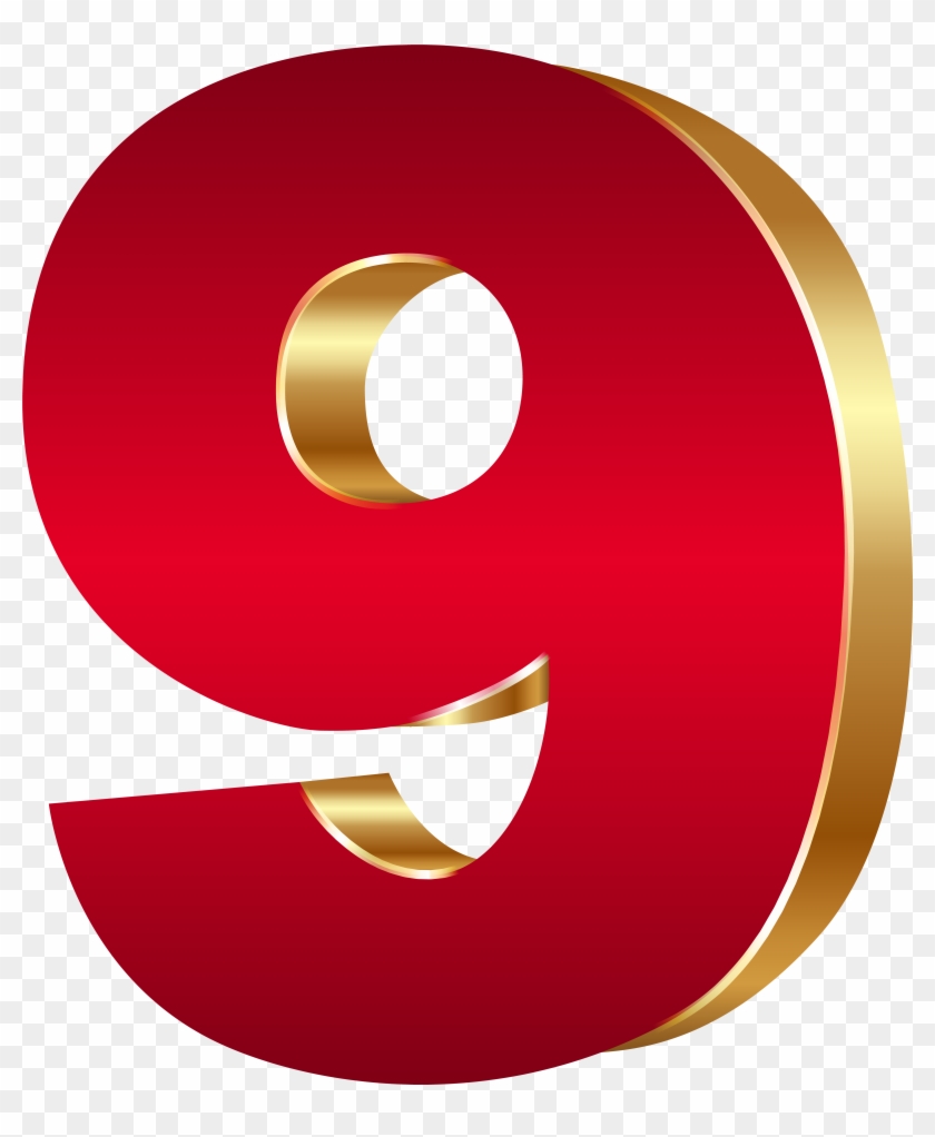 3d Number Nine Red Gold Png Clip Art Image - 3d Number Nine Red Gold Png Clip Art Image #154549