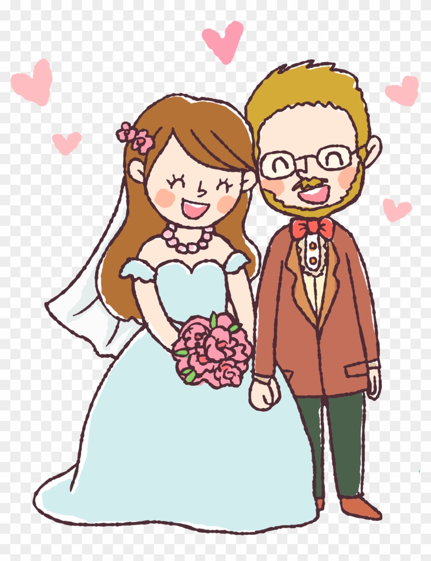 Black And White Version Colored Version - Marriage Drawing #154762