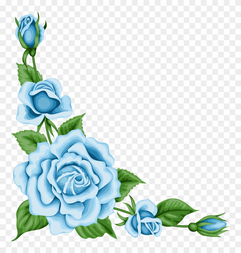 Vintage Flower - Blue Flower Vintage Border #154981