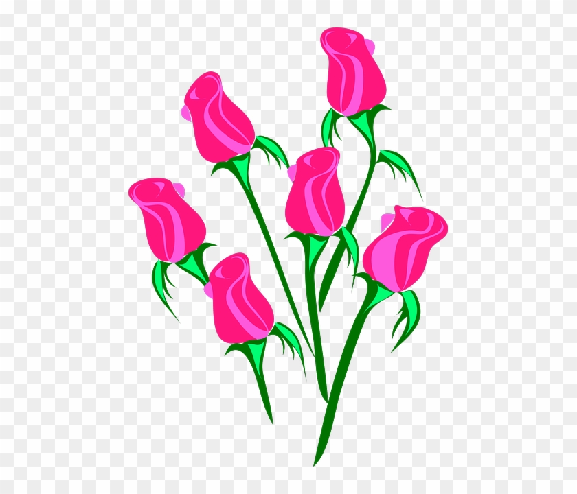 Bouquet Of Flowers Cartoon - Clip Art Rose Flowers #154987