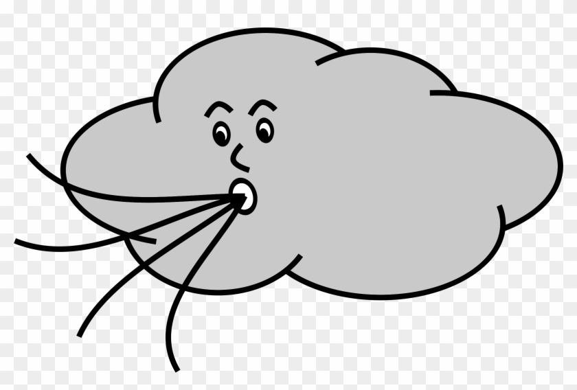 Cloud Blowing Wind Clip Art - Cartoon Wind Blowing #155126