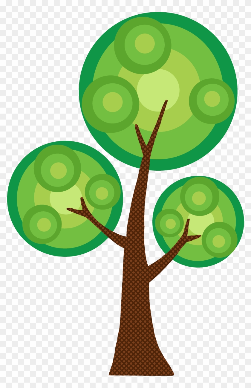 Png 4211 Abstract Cartoon Tree With Three Crowns - Tree With Three Branches #155499