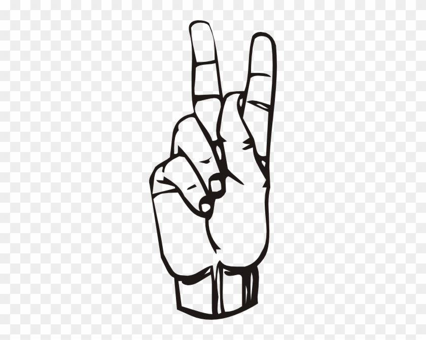 Sign Language K Clip Art - Sign Language Letter K #155586