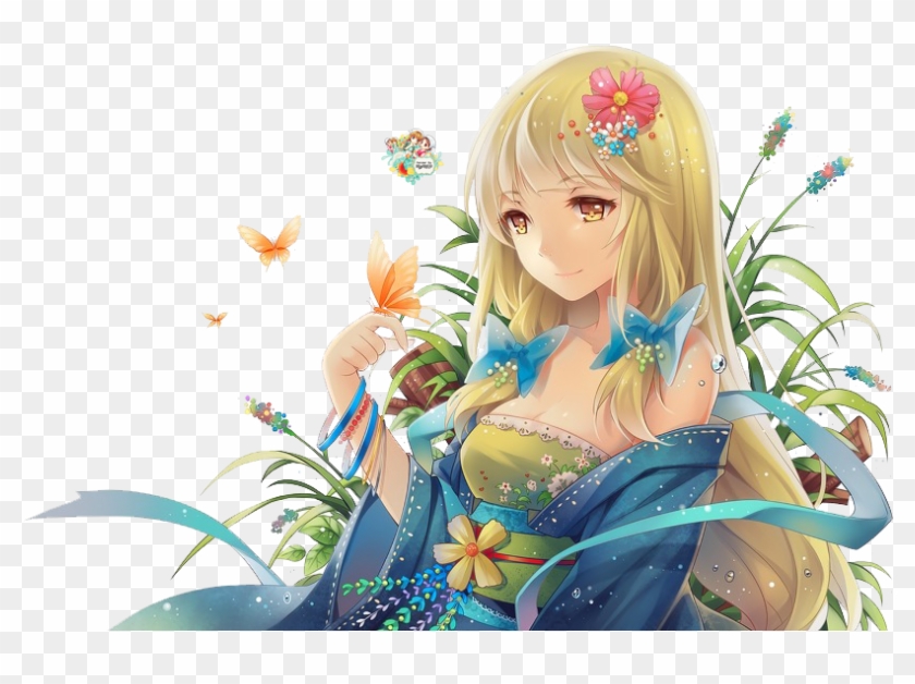short hair white hair blue eyes Gomzi butterfly leaves water drops  anime anime girls cropped artwork  1920x1080 Wallpaper  wallhavencc