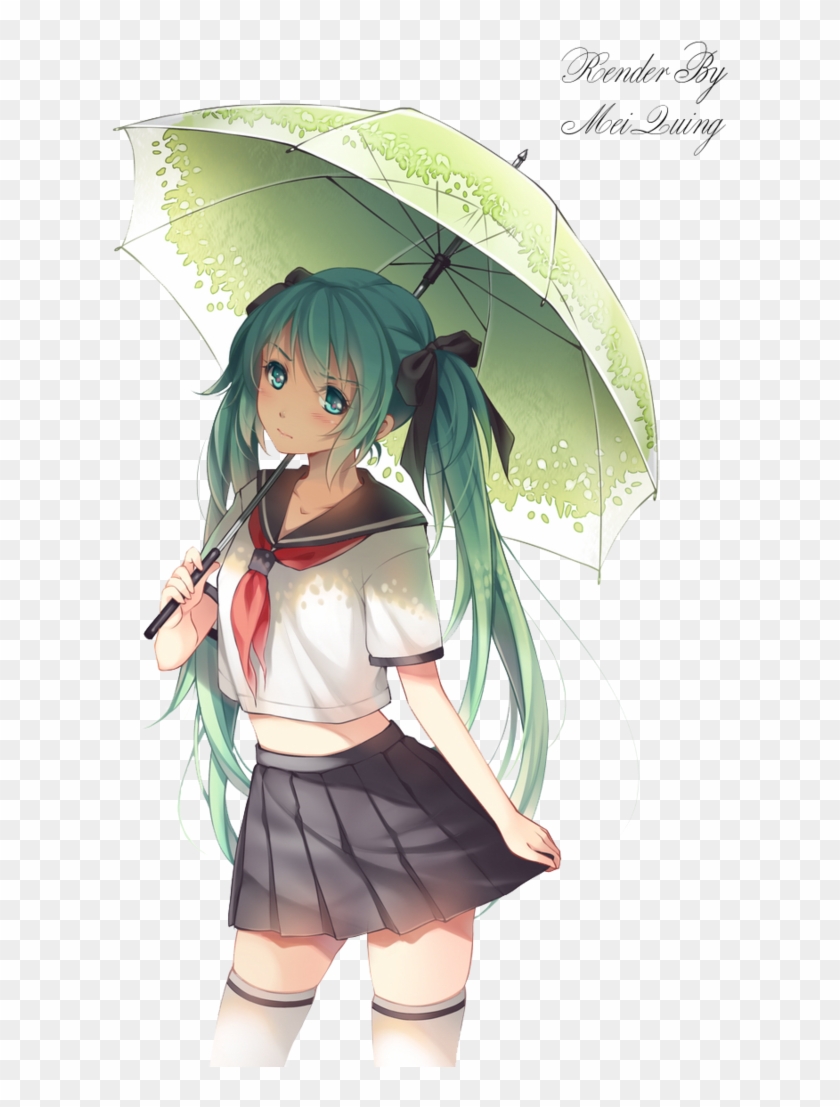 Render [ - Anime Girl Holding Umbrella #815781