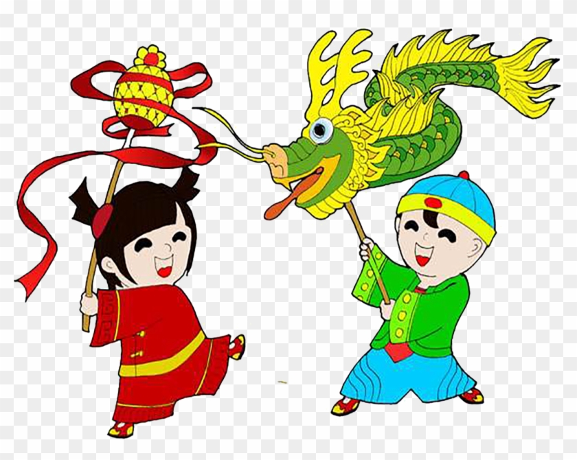 Dragon Dance Lion Dance Chinese New Year Cartoon - Dragon Dance #815866