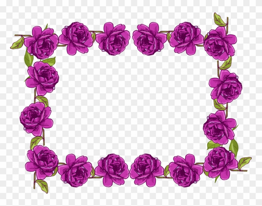 Violet Flower Border Design #815895