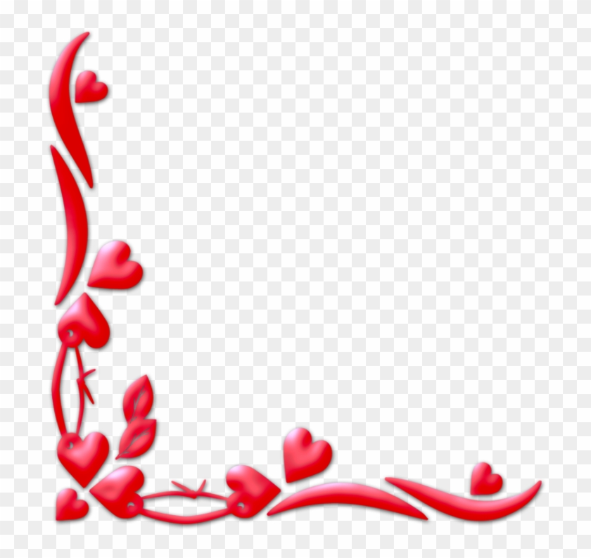 Valentine Frame - Heart Corner Border Png #815930