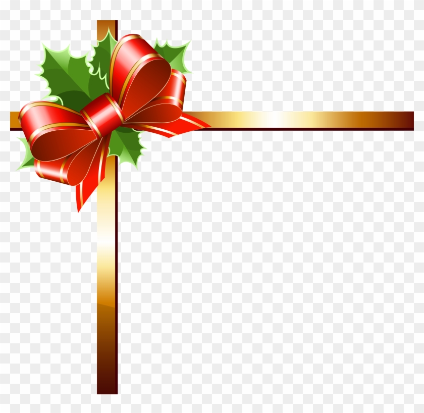 Christmas Gold Ribbon Png Clipart Image - Christmas Ribbon Png #816003