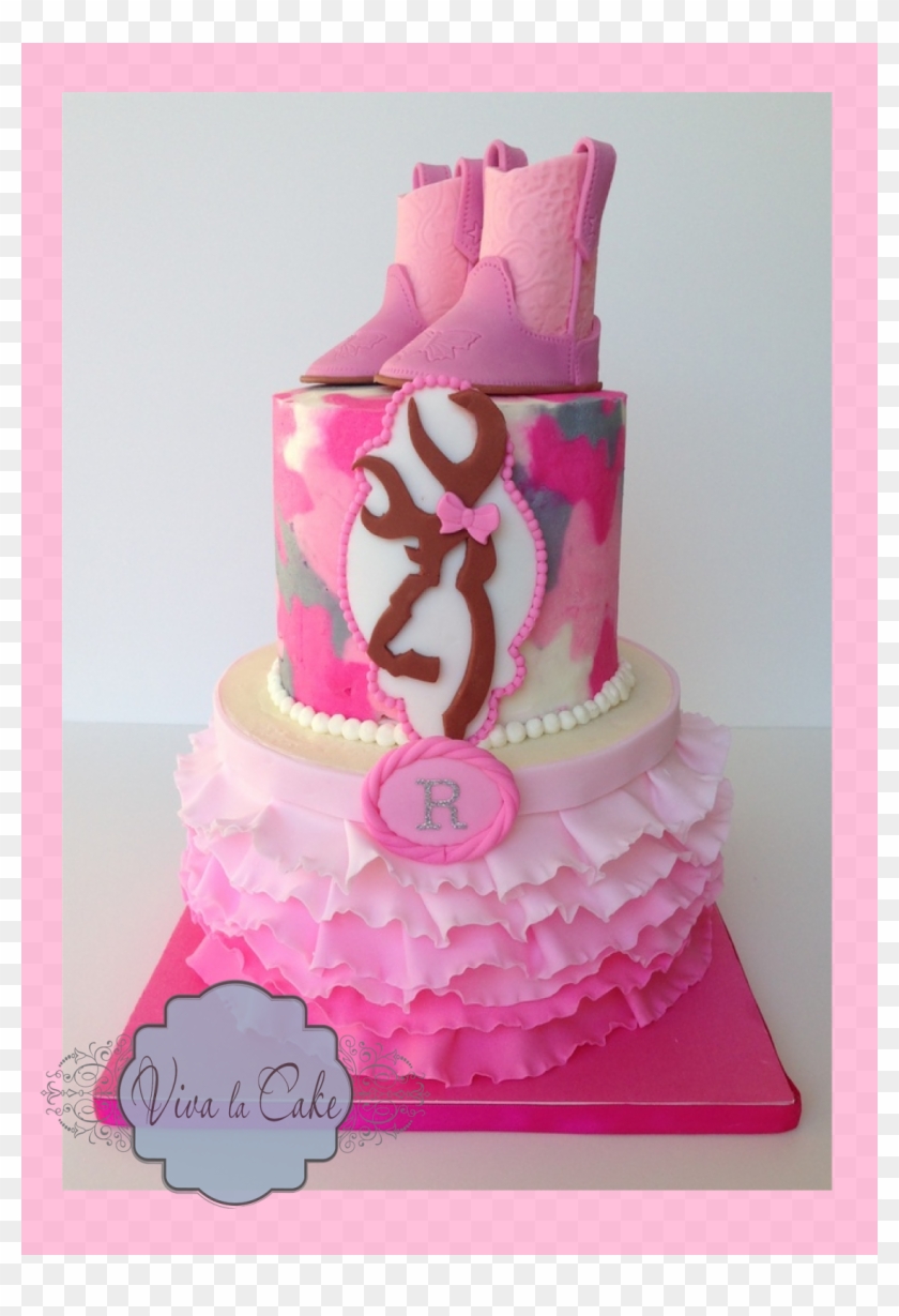 Shower Cakes - Pink Camo Cake #816034