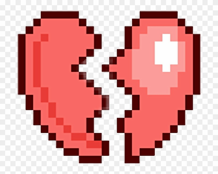 Heart Heartbreak Sad Emoji 💔 Kawaii Cute Pixel Pixels - Pixel Art Emoji Heart #816053