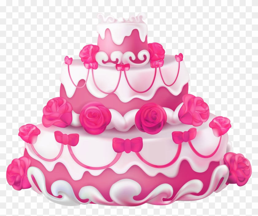 Wedding Cake Birthday Cake Cupcake Layer Cake - Pink Cake Images Png #816066
