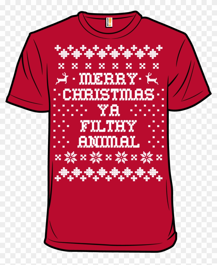 Zoom Source - Merry Christmas Ya Filthy Animal Funny Holiday Shirt #816255