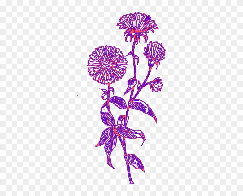 Purple Flowers Clip Art Border For Kids - Aster Flower Tattoo #816450