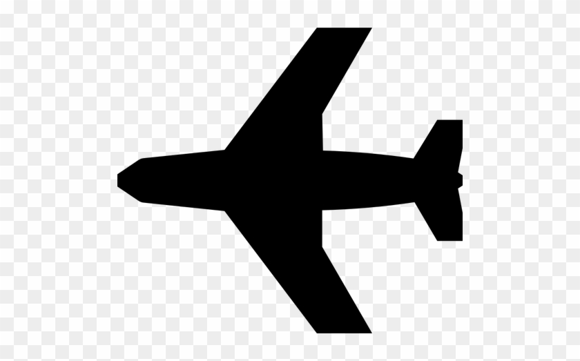 Silhouette Vector Image Of Airplane Icon Public Domain - Black And White Airplane #816510