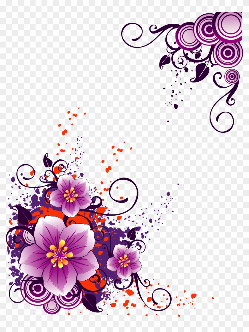 Flower Cdr Euclidean Vector Clip Art - Purple Vector Floral Png #816532