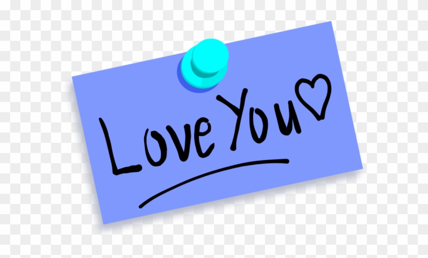 Art Thumbtack Note Love You - Love You Clip Art Blue #816586