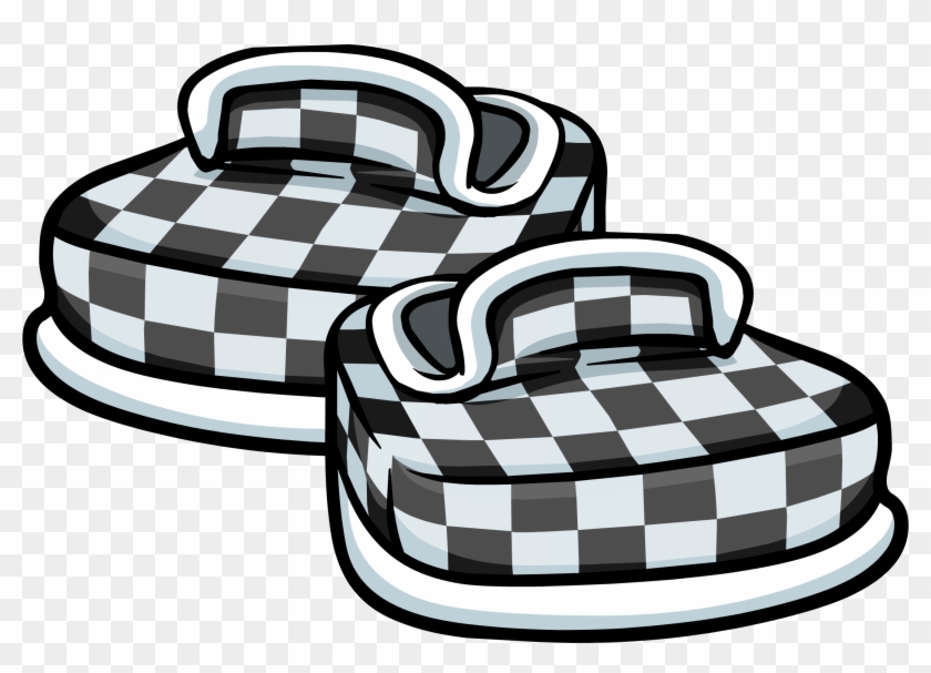 Black Checkered Shoes - Club Penguin Checkered Shoes #816756