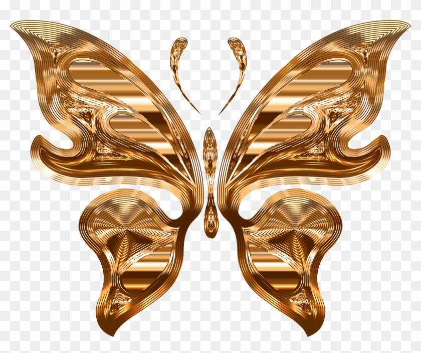 This Free Icons Png Design Of Prismatic Butterfly 10 - Gold Butterfly Silhouette Background #816777