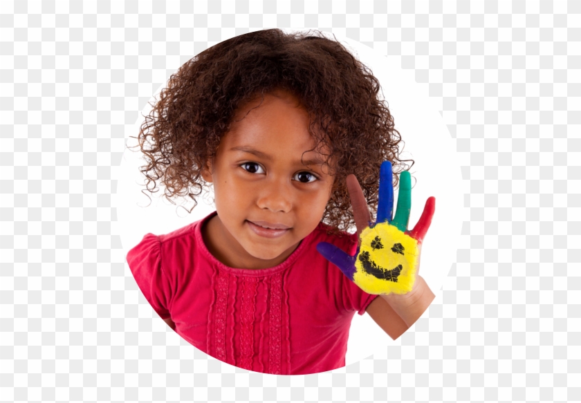 A Black American Child Showing Her Painted Palm - Painting #817399