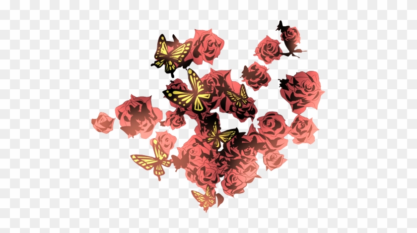 Flower And Butterfly Png - Rose And Butterfly Png #817534