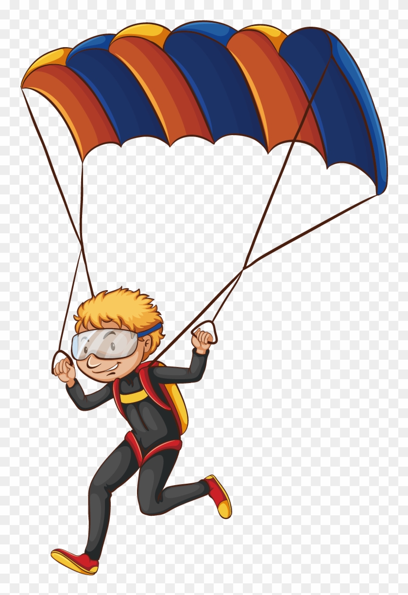 Parachuting Parachute Can Stock Photo Clip Art - Cartoon Parachutes #817541