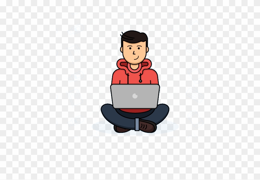 Computer Download Icon - Joven En El Computador #817552