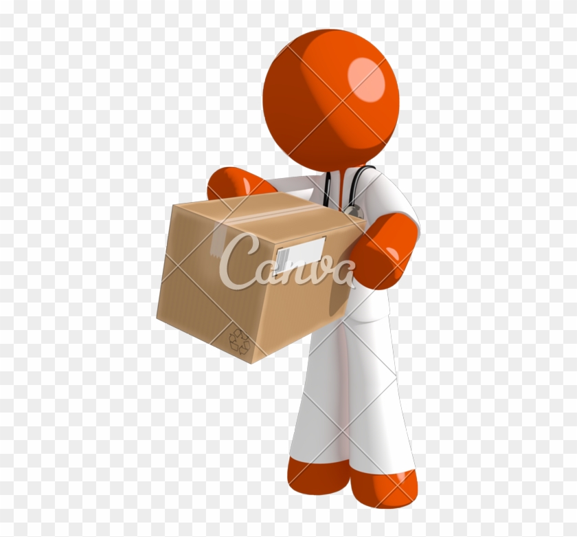 Orange Man Doctor Box Delivery - Construction Worker #817564