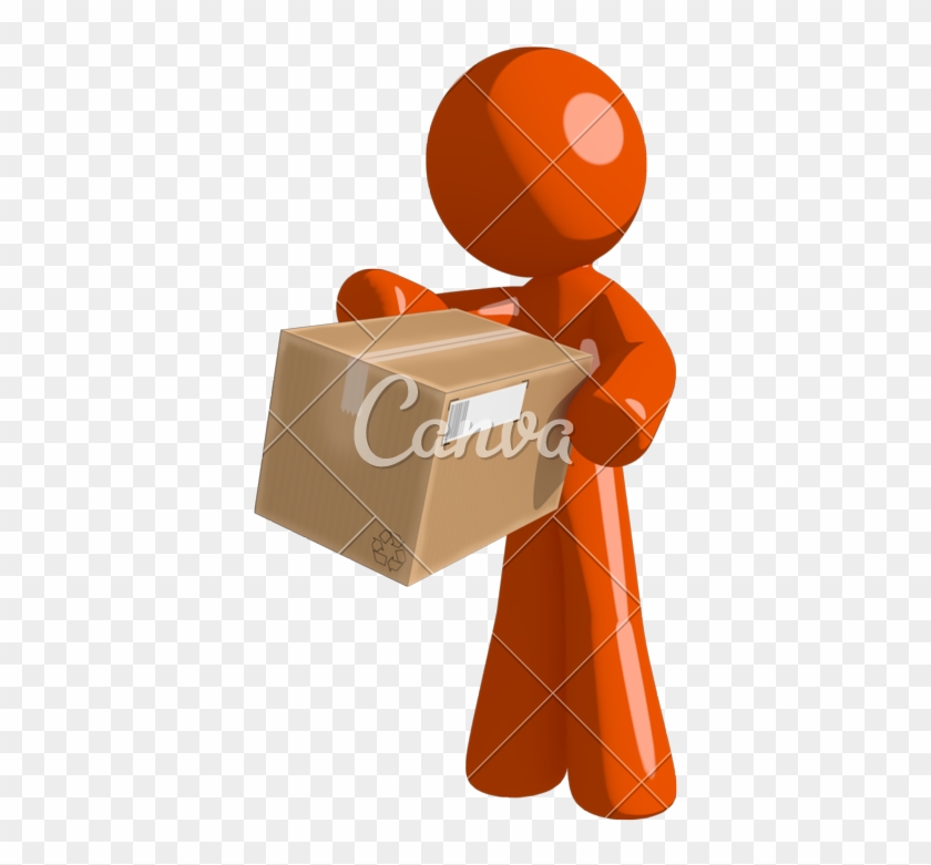Orange Man Box Delivery - Canva #817603