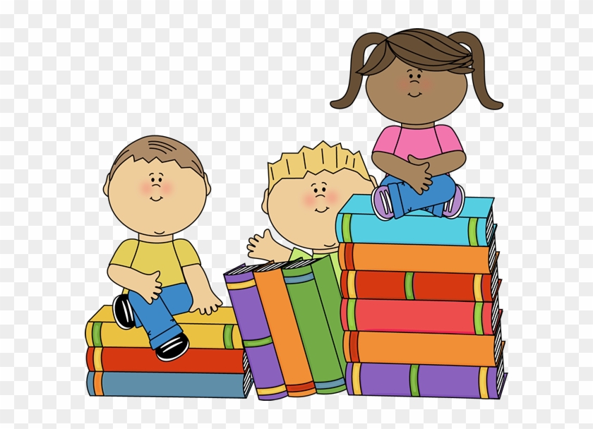 Kids Sitting On Books - Library Books Clip Art #817755