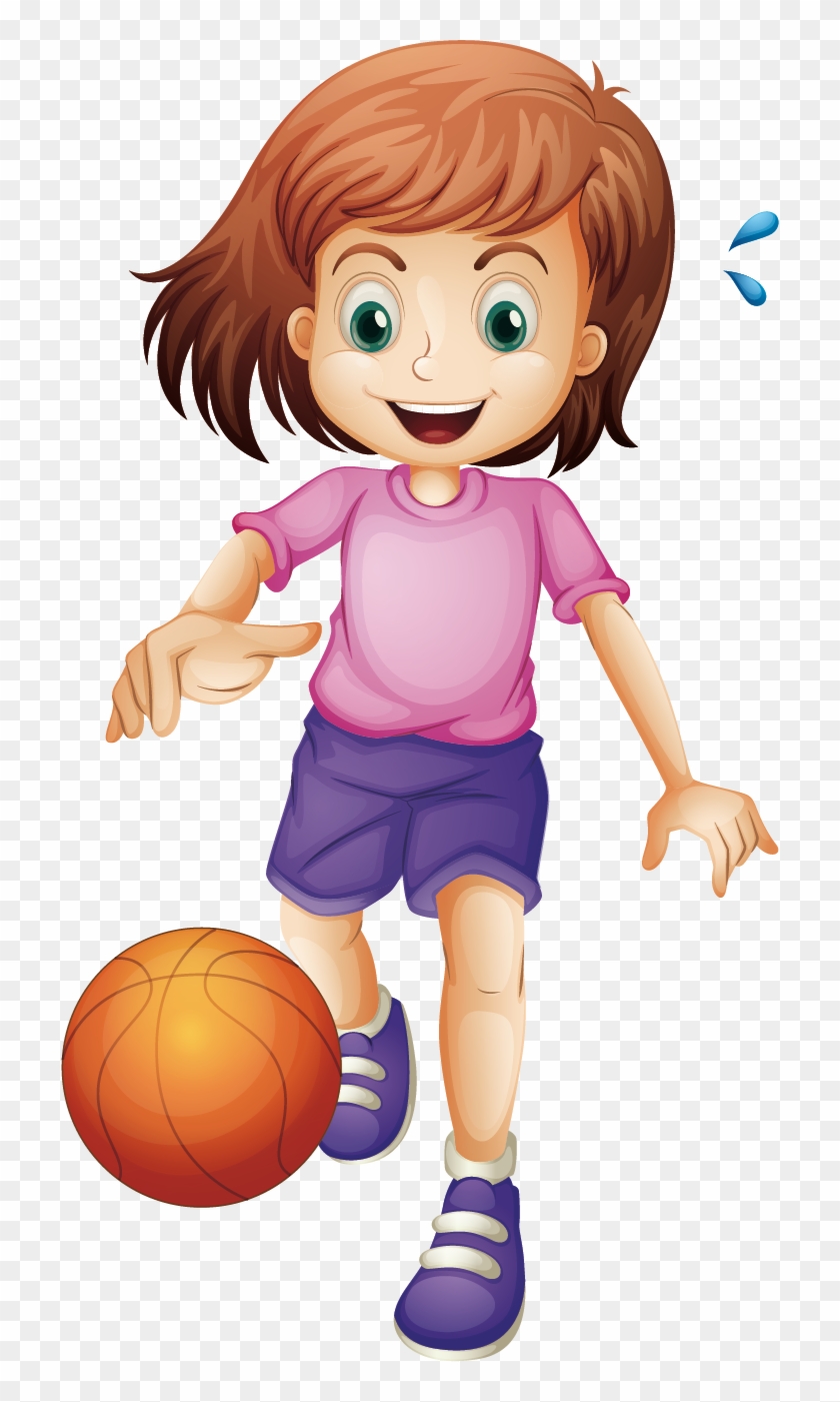 Basketball Cartoon Girl Clip Art - Girl Basketball Cartoon Png #817852