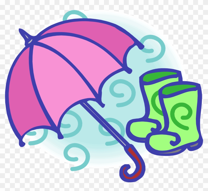 Wellington Boot Umbrella Clip Art - Umbrella And Rainboots Clipart #818296