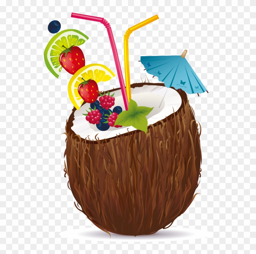 Juice Cocktail Coconut Water Coconut Milk Clip Art - Coconut Drink Clip Art #818297