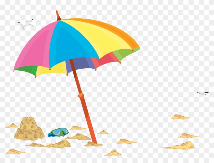 Beach Umbrella Illustration - Clip Art #818311