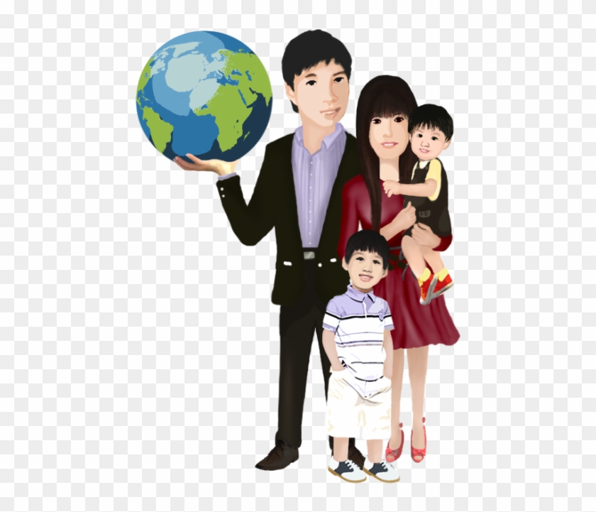 Our Parenting World - Asian Family Cartoon Png #818397