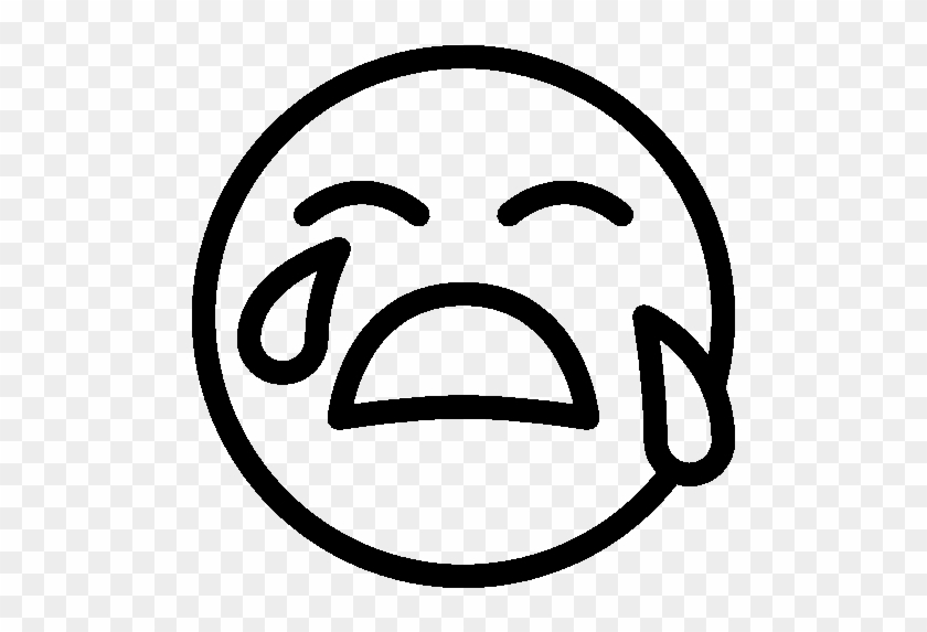 Pixel - Cry Face Emoji Black And White #818644