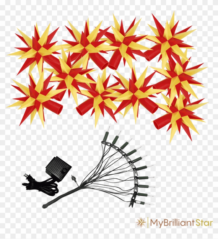 Original Herrnhut Plastic Star Chain, Yellow / Red, - Herrnhuter Moravian Star Chain A1s Red Plastic - 12m/13yard #818739