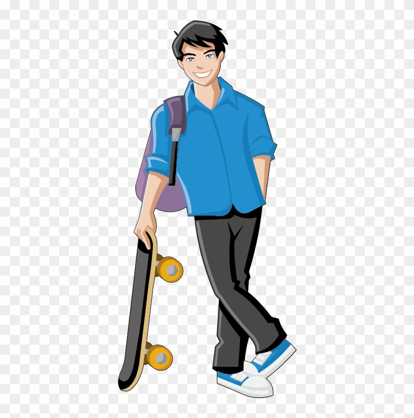 Boy Girl Cartoon Clip Art - Vector De Adolescentes #818795
