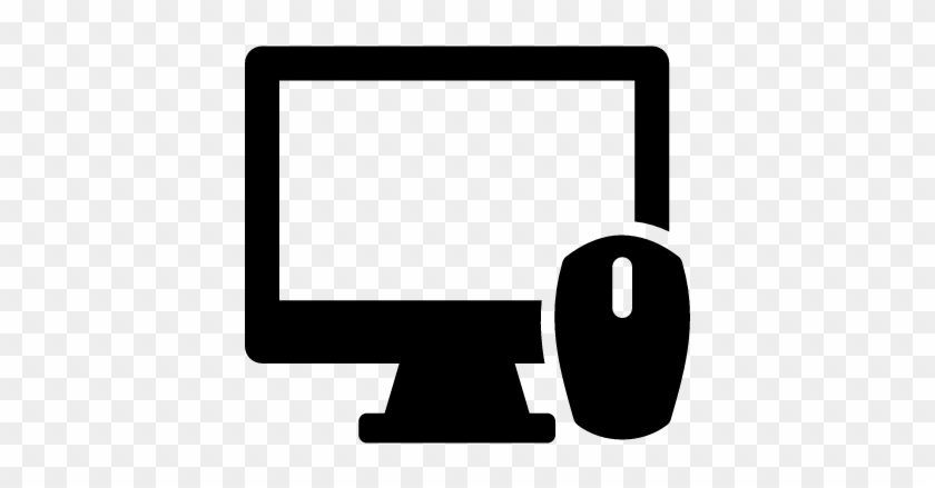 Monitor And Computer Mouse Vector - Computer And Mouse Vector #818849