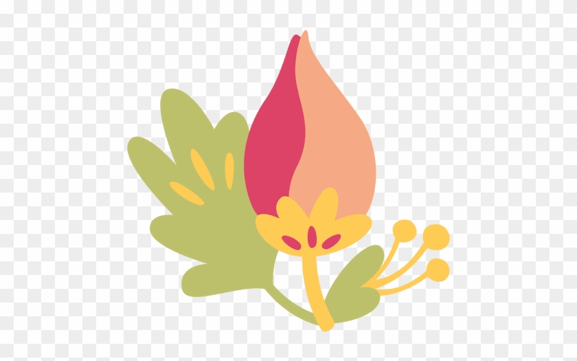 Flat Flower Doodle Illustration Plant Transparent Png - Flores Avaiana Png #819003
