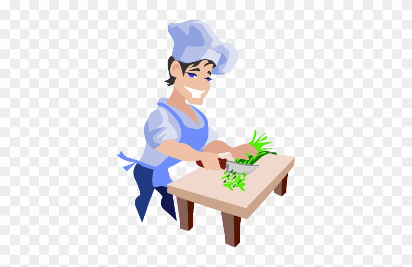 Chef Cutting Vegetables - Cut Vegetables Clipart #819183