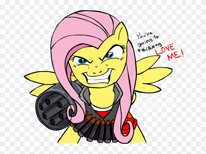 Love Me Team Fortress 2 Fluttershy Applejack Pinkie - Fluttershy Terminator #819317