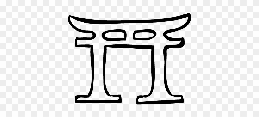 Japan Arch Construction Hand Drawn Outline Vector - Japan Arch Construction Hand Drawn Outline Vector #819324