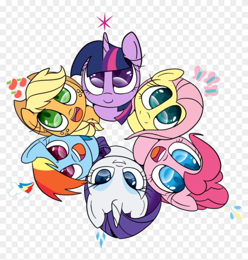 Fanmade Cute Mane Six In A Circle - My Little Pony Cute #819388